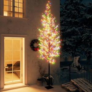 LED Weihnachtsbaum Lichterbaum Weihnachten Christbaum für Außenbereich geeignet 1200 LEDs Buntes Licht Kirschblüten 400 cm