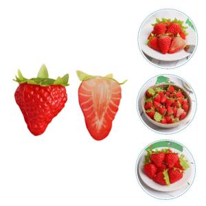 5 Sätze Künstliche Erdbeere Künstliche Früchte Zur Lebensechten Dekoration Gefälschte Erdbeere Gefälschtes Erdbeermodell Künstliche Früchte Ornament Falsches Obst PVC 10 St