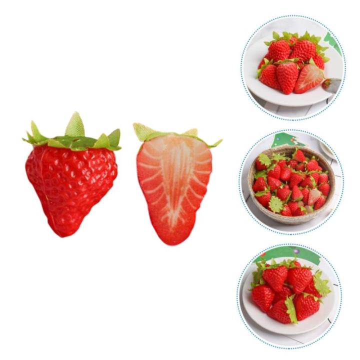 5 Sätze Künstliche Erdbeere Künstliche Früchte Zur Lebensechten Dekoration Gefälschte Erdbeere Gefälschtes Erdbeermodell Künstliche Früchte Ornament Falsches Obst PVC 10 St