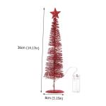 1stk Leuchtender Weihnachtsbaum Beleuchtete Birke Künstliches Baumlicht Künstlicher Gefälschter Weihnachtsbaum Bleistiftbaum Beleuchten Desktop-Weihnachtsbaum Schmiedeeisen Rot