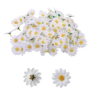 Kunstmadeliefjes, 100 stuks, kleine madeliefjes, decoratie, madeliefjes, , realistische kleuren, herbruikbaar, ideaal voor bruiloftsfeesten en knutselwerk (wit)