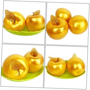 20 STK Simulierter Goldener Apfel goldene realistische Äpfel lebensechte Frucht Produkte künstliche früchte dekoapfel Spielzeug dekoratives Modell dekorative Obst-Requisiten Sch