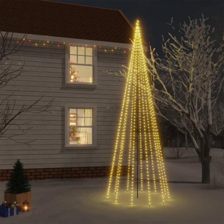 Kerstboom met haringen, lichtboom, kerstdecoratie, sterverlichting, buiten, verlichte lichtketting, warmwit, 732 leds, 500 cm