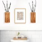 2 stuks houten wandplanter voor gedroogde bloemen en kunstgroen kamerplantenhouder, houten zakvaas, moderne boerderij wanddecoratie voor woonkamer slaapkamer badkamer decoraties (b