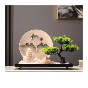 Künstlicher Bonsai-Baum Simulierte Willkommen Kiefer Bonsai Bildschirm Dekoration Zen Wohnzimmer Dekoration Veranda Schrank Büro Landschaft Künstliche Bäume Pflanzen (Color : A