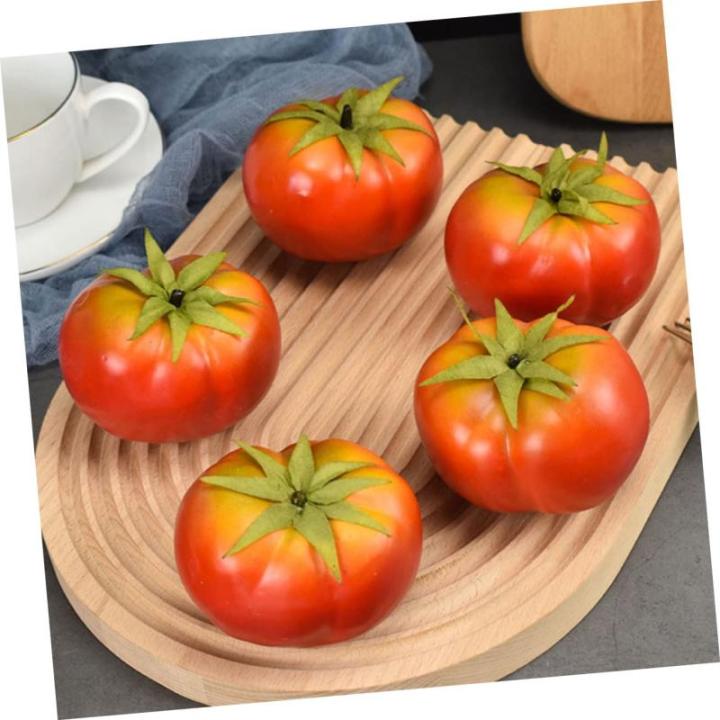 3 Sätze Nachahmung Tomate Tomaten-Requisite Tomaten-vitrine-Requisite Simulation Tomate Realistisches Tomatenmodell Realistische Gefälschte Tomate Künstlich Schaum Rot 5 Stück 