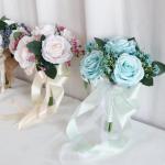 Braut Hochzeit Blume Seide Rosen Hand Bouquet Zubehör Frauen Party Dekoration