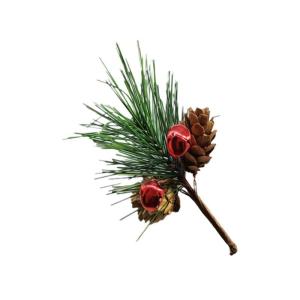 Künstliche Tannenzapfen für Weihnachten, Tannenzapfen, immergrüne Weihnachtsdekoration, Weihnachtsblumen-Plektren für Hochzeit, Party, DIY, Weihnachtsbaumdekoration (Form A)