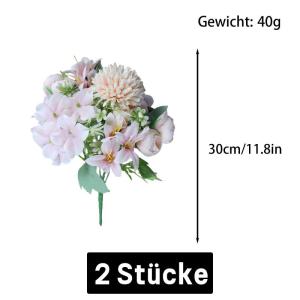 Hortensia 1016 Kunstbloemen met steel, kunstbloemen als echte vintage kunstbloemen, boeket voor bruid, bruiloft, thuis, feest, bloemstuk