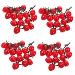 4 Stück Schnur Künstliche Kirschtomaten Künstliche Früchte Künstliche Früchte Gelbe Dekorationen Künstliche Pflanzendekoration Simulierte Tomaten Miniatur Dekoration Heim