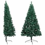 Künstlicher Halb-Weihnachtsbaum Beleuchtung Kugeln Grün 120 cmGrün und grau