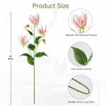 3 stuks kunstbloemen Gloriosa Lily kunstbloemen roze klimlelie, lengte 84 cm, kunsttakken lentebloemen kunstplant voor bloemstuk thuis, resto kantoordecoratie