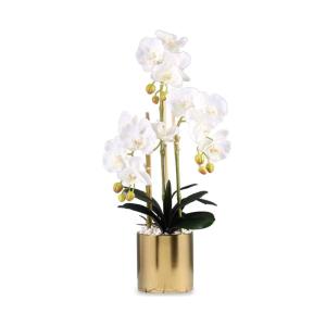 Kunstblumen Künstliches Phalaenopsis-Orchideen-Blumenarrangement in Vase, künstliche Seidenblumen für Innen- und Außenhochzeiten, Heimdekoration für jeden Anlass