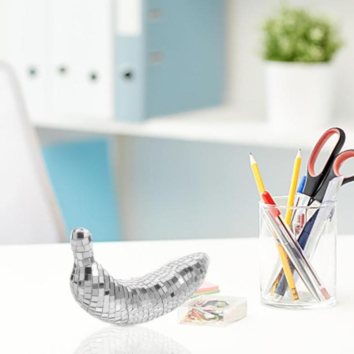 Disco-Banane Foto Netz Home Obstfigur Cool Disco-Party-Ornament innerspace The Office geschebke weihnachtskrippe tablez Disco-Frucht-Requisite Spiegel-Disco-Dekoration Glas Silver