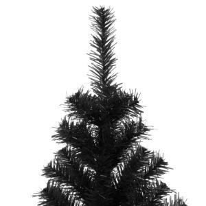 Kunstkerstboom met standaard, 180 cm hoog, kerstdecoratie, hoge kunstdennenboom, pvc en staal, zwart