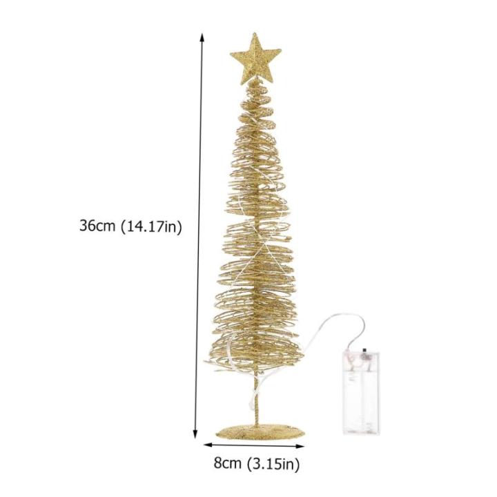 1 stks lichtgevende kerstboom tafellamp boom verlichte berk kerst kerstdecoratie lichtgevende kerstbomen festival decor kerstscène ornament smeedijzer goud