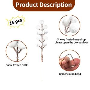 16 stuks bessendecoratie Kerstmis, kunstbessentak, kunstbessentak, witte bessentakken, decoratie voor kerstdecoratie, boeketten, woondecoratie, doe-het-zelf handwerk