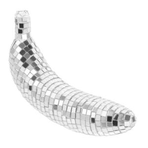 5St Disco-Banane innerspace The Office versilbern Geschenkeidee Decor Disco-Licht Bananenfigur für den Tisch Hochzeitsdekoration Disco-Party gefallen Bananendekor für zu Hause Gl