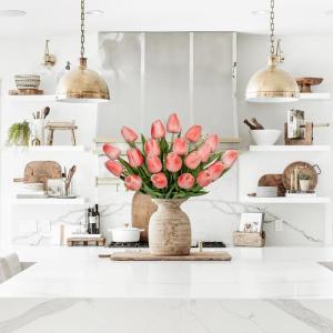 10 stuks kunsttulpen, latex bloemen, echte touch, tulp, decoratieve kunstplant, lengte 34 cm, voor thuis, kamer, bruiloftsboeket, feest, bloemstuk