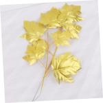 15St Tropische Partydekorationen Ahornblatt-Zweig weihnachtsdeko Christmas Decorations Golddekor Künstliche Ahornblätter Künstliche Blätter Hochzeit Material