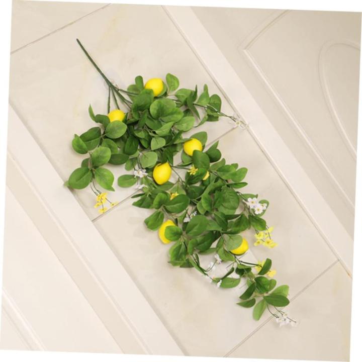 10St Simulation Zitronenrattan Foto Girlande Feiertag festlicher Zitronenzweig Obst Künstliche Zitronenpflanze Dekorative Zitronenpflanze künstliche Blumen Anlage gefälschte Zwe