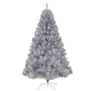 TOPYL Künstlicher Weihnachtsbaum, 120 cm, Fichten-Weihnachtsbaum, silberfarben, Haustier, mit massivem Metallständer, perfekt als Weihnachtsdekoration im Innenbereich, silberfarb