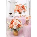 Künstliche Blumen Combo Champagner Blumen Mix Seidenblumen Dahlie Rosen mit Stielen für DIY Hochzeit Brautsträuße Babyparty Blumenarrangement Tischaufsätze Heimdekorationen