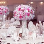 Rosa Rose Babysbreath Blume Ball Centerpiece für Hochzeit Tisch Deko Event Bühne Gang Flool Floral Arrangement Bouquet Supplies (50cm)