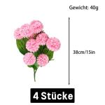 Fake Blumen Kunstblumen Künstliche Pflanzen Blume Deko Hortensien Blumenarrangements Kernstück Hochzeit Blumenstrauß für Garten Büro Haus Fenster Hochzeit 0504