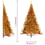 Kunstkerstboom met standaard, 210 cm hoog, kerstdecoratie, kunstboom, hoge kunstmatige dennenboom, PET en staal, goud
