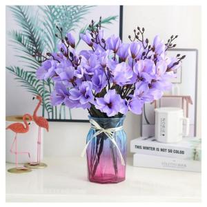 Kunstblumen Künstliche Orchideen-Fälschungspflanzen für den Innenbereich, künstliche Blumenarrangements mit Glasvase, Tischpflanzen für Zuhause, Schlafzimmer, Dekoration für 