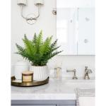 Nepplanten binnen in keramische pot 32 cm kunstmatige Boston varenplant ingemaakte decoratieve kunstmatige plant groen kamerplant faux varenbladeren voor thuiskantoor badkamer slaa