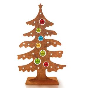 Edelrost decoratie kerstboom massieve bodemplaat handgemaakt kwaliteit Duitsland hoogte 74 cm kerstboom metaal roest dennenboom, kerstdecoratie roest-look, metalen kerstboom groot