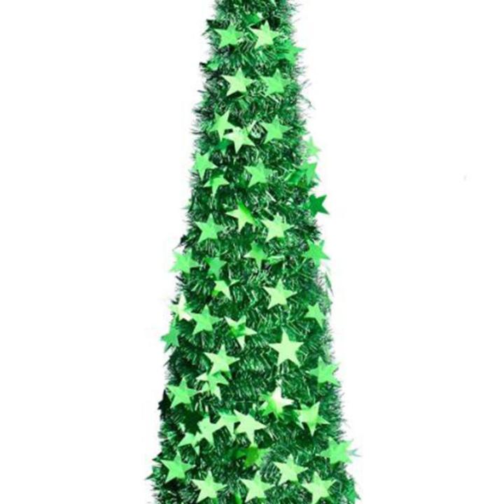 Weihnachtsbaum, PVC-Stern-Glitzer, festliche, faltbare Weihnachtsbaum-Figur, Dekoration für Zuhause, Hotel (Green)