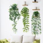 Kunstmatige hangende planten met potten, 3 stuks, 63 cm, 78 cm, 80 cm, , wijnstok, kunstmatige hangende klimopplanten, binnen in potten, nepklimop, potplanten, decoratie voor thuis