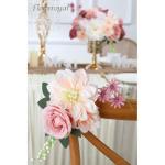 Künstliche Blumen Combo Rosa Blumen Mix Seidenblumen Dahlie Rosen mit Stielen für DIY Hochzeit Brautsträuße Babyparty Blumenarrangement Tischdekoration Heimdekorationen