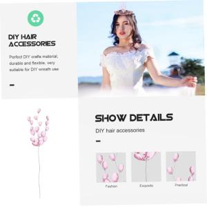 50 Stück Simulierte dreizackige künstlicher Kranz Stäbchen mit Blumenperlen Artificial sztuczne kwiaty DIY-Ornament-Accessoire Kopfschmuck kronenmaterial selber Machen