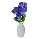 Kunstblumen Künstliche Pompon-Chrysantheme Unechte Blumen Innen Lila Seidenblumen Dekoration für Draußen Garten Outdoor Balkon