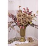 Kunstbloemen, 50 stuks, kunstbloemen, perfect voor doe-het-zelf bruiloft, boeketten, middenstukken, verjaardagsfeest, thuis, bloemstuk, decoraties, lichtbruin