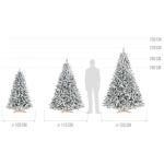 Kunstkerstboom, 180 cm, met houten standaard, dennenboom met natuurlijke witte sneeuwvlokken, made in EU