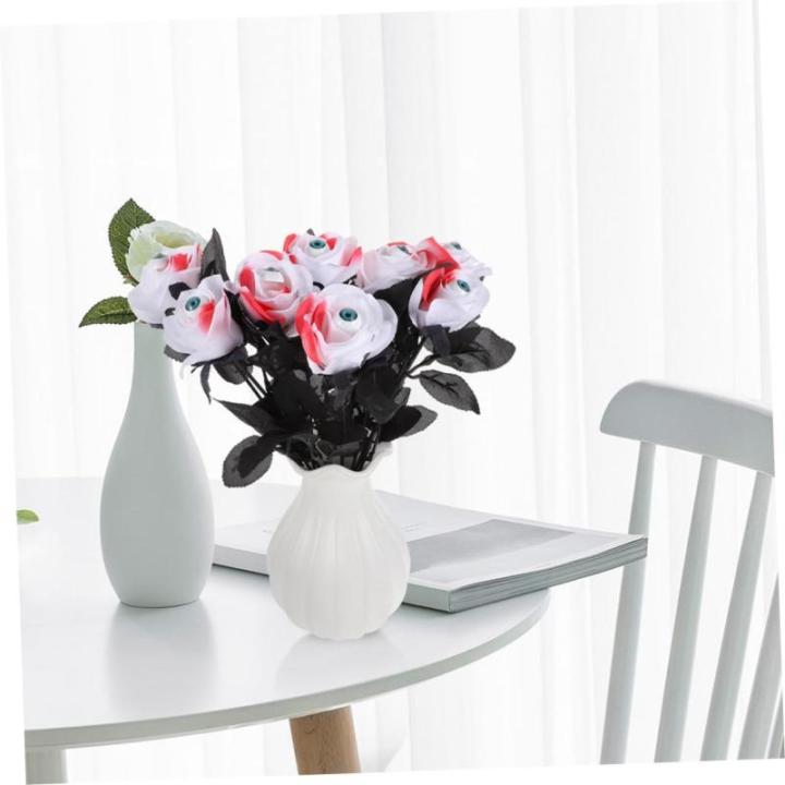 Ceramic Ornaments 10 Stück Augen-Arrangement, Ornamente, künstliche Arrangements, Schwarze künstliche Blumen, Party, Halloween, Stiele, Dekor, emuliertes Polyester Ceramic Ornam