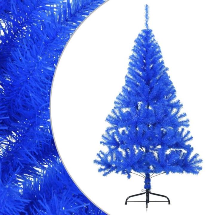 Kunstkerstboom met standaard, 150 cm, hoge kerstdecoratie, pvc en staal, blauw