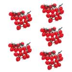 5 Stück Schnur Künstliche Pflanzendekoration Künstliche Obstdekoration Dekorative Kirschtomaten PVC Lebensechte Früchte Rot