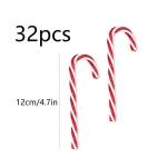 32 stuks kerstsnoepstok hangende ornamenten kerstboom hangende decoraties plastic gedraaide kruk ornamenten voor kerstambachten binnen buiten decor (glitter rood geen gaten, 12 cm)