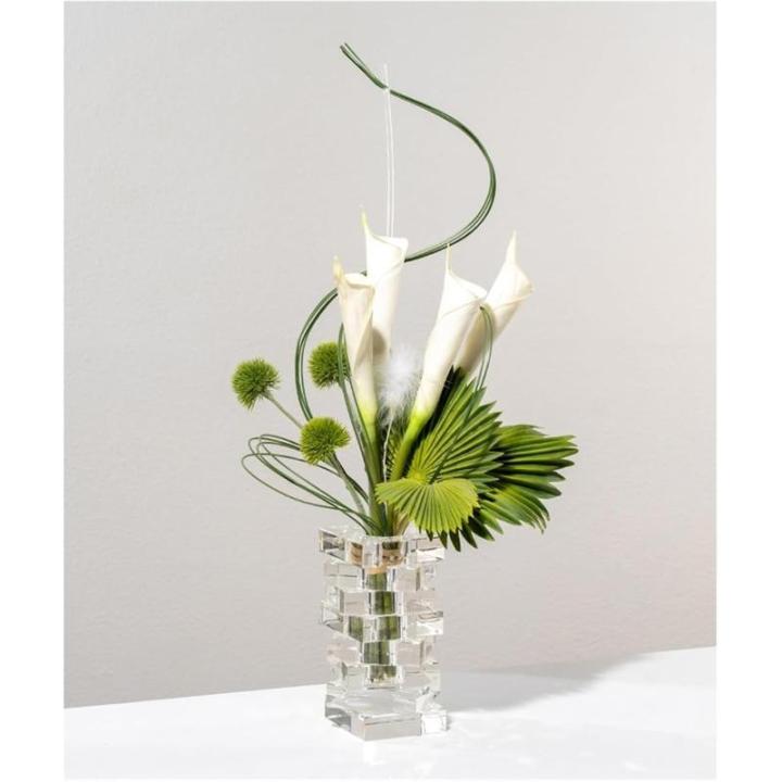 Kunstblumen Einfaches künstliches Blumenarrangement – ​​romantische Kunstpflanzen in Einer Glasvase für Wohnzimmer, Hotel und Heimdekoration für jeden Anlass