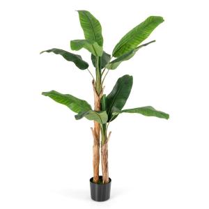 Bananenboom, kunstplant, kunstplant, banaan, 165 cm, grote kunstplant, bananenplant met 10 bladeren, kunstplant, plastic plant, decoratieve plant voor woonkamer, slaapkamer, kantoo