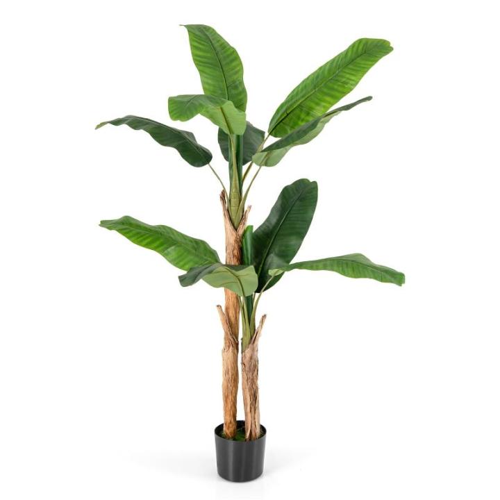 Bananenboom, kunstplant, kunstplant, banaan, 165 cm, grote kunstplant, bananenplant met 10 bladeren, kunstplant, plastic plant, decoratieve plant voor woonkamer, slaapkamer, kantoo