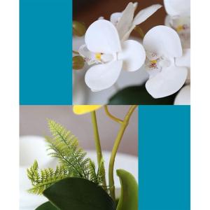 Kunstblumen Künstliche Phalaenopsis-Blumenarrangements, künstliche Pflanzen mit Keramiktopf für den Innen- und Außenbereich, Hausgartendekoration für jeden Anlass