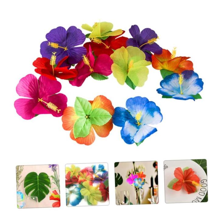 1 Satz Simulation Hibiskus Künstliche Hawaiianische Tropisches Blumendekor Abs Hochzeitsdeko Künstliche Blüten Hawaii-blumendekor Künstliche Blumenarrangements Stoff 72st