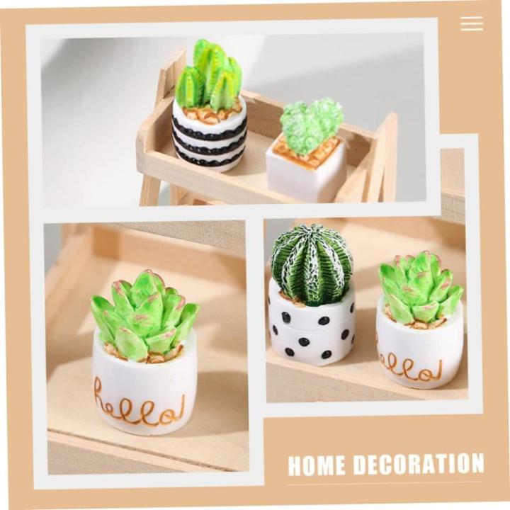 16 stuks kunstmatige cactus tuin miniatuur ornament mini nep plant kleine bloempiguren kleine cactus potplanten mini vetplanten decoratie glas benodigdheden kantoor hars